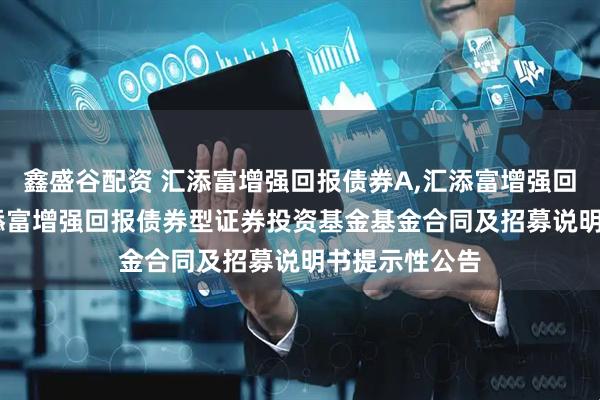 鑫盛谷配资 汇添富增强回报债券A,汇添富增强回报债券C: 汇添富增强回报债券型证券投资基金基金合同及招募说明书提示性公告