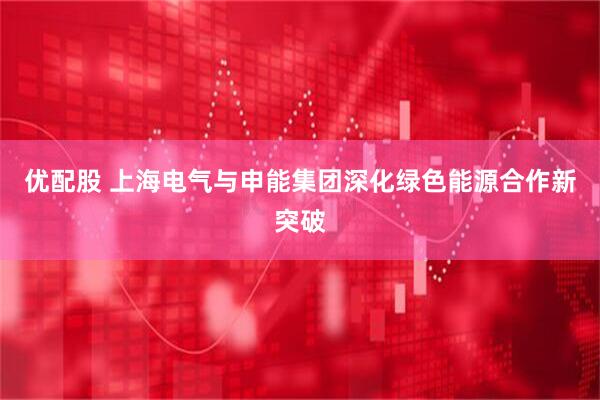 优配股 上海电气与申能集团深化绿色能源合作新突破