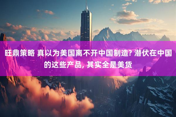 旺鼎策略 真以为美国离不开中国制造? 潜伏在中国的这些产品, 其实全是美货